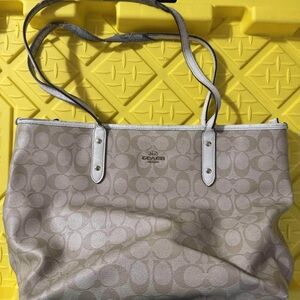 Coach Light Beige Signature Tote